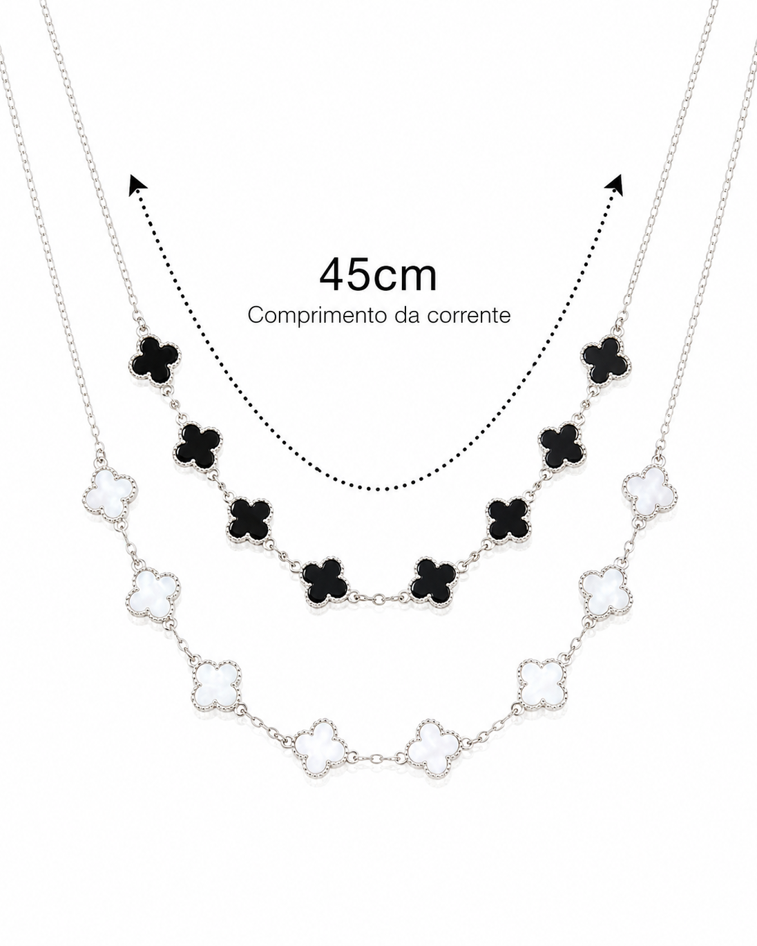 [Compre 1, Leve 2] Colar Trevos Folheado a Prata 925